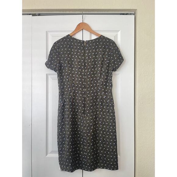 Tory Burch 100% Silk Harriet Olive Green Printed Short Sleeve Dress • Size 6 - Picture 4 of 5